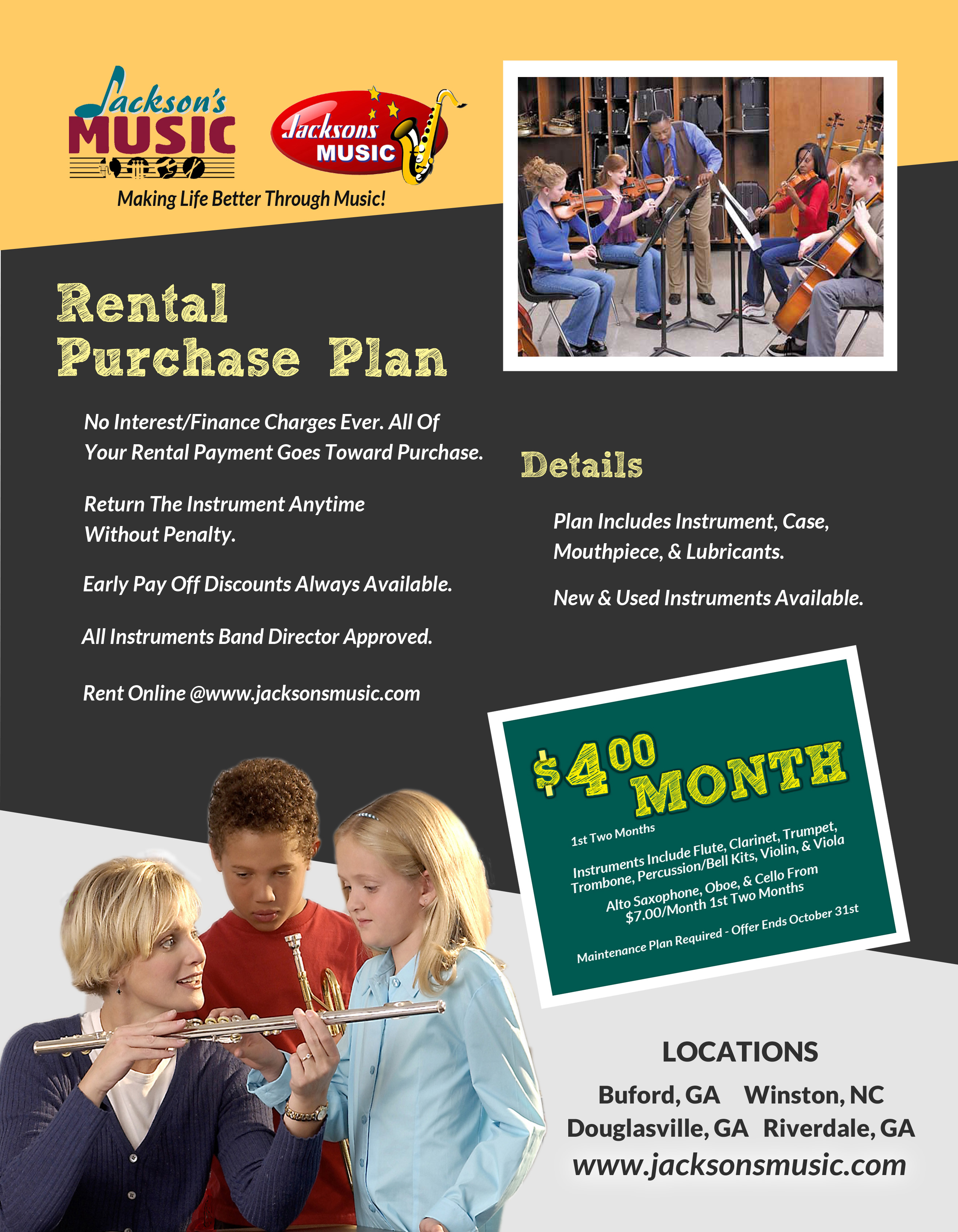 Musical Instrument Rental Plan Buford, GA